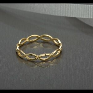 24K Gold Plated Twisted Sterling Silver Ring